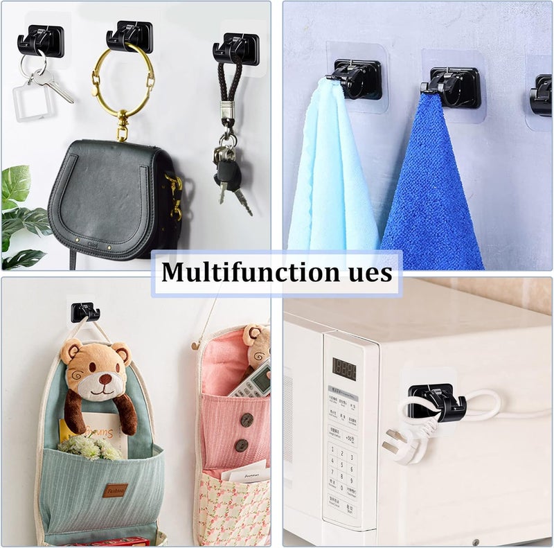 Codoule 2PCS No Drill Curtain Rod Brackets No Drilling Curtain Rod Holders Self Adhesive Curtain Rod Hooks Nail Free Adjustable Curtain Hangers,Non Screw Damage Stick On Drapery Rod Bracket for Wall Window - Image 5